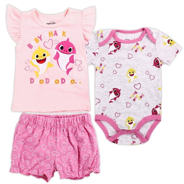 Baby Shark Girls Matching Set 3pc