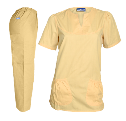 Med One Ladies Scrub Suits - Butter