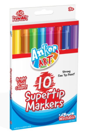 Washable Supertip Markers - 10 Count