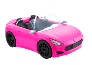 Barbie Pink Convertible 2-Seater Vehicle Doll Accessory With Rolling Wheels