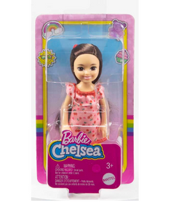 Barbie Chelsea Doll (Brunette) In Cherry-Print Dress