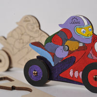 3D-puzzle coloring  Motorcyclist