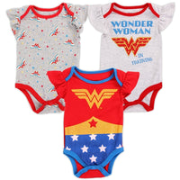 Wonder Woman Girls Rompers 3pk