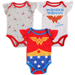 Wonder Woman Girls Rompers 3pk